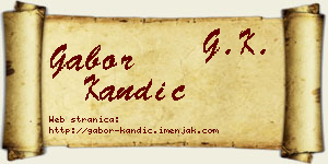 Gabor Kandić vizit kartica